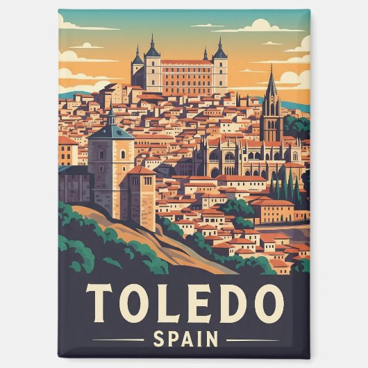  Toledo Spanje Alcazar Reizen Magneet (Voorkant)
