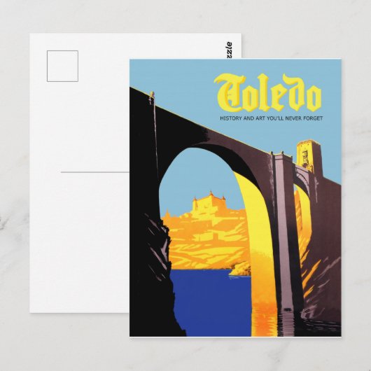 Toledo, Spanje. Brug over het Middellandse-zee Briefkaart (Voorkant / Achterkant)