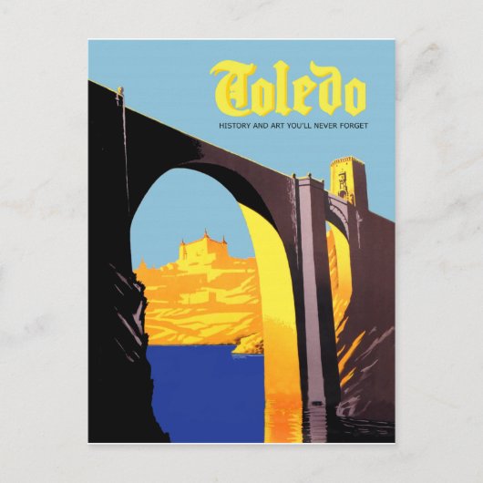 Toledo, Spanje. Brug over het Middellandse-zee Briefkaart (Voorkant)