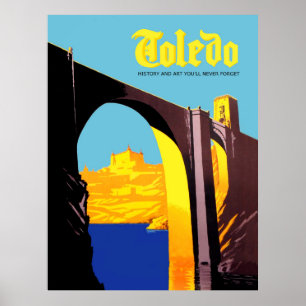 Toledo, Spanje. Brug over het Middellandse-zee Poster
