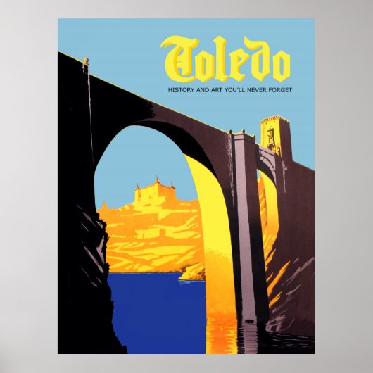 Toledo, Spanje. Brug over het Middellandse-zee Poster (Voorkant)
