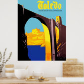 Toledo, Spanje. Brug over Middellandse zee Poster (Keuken)