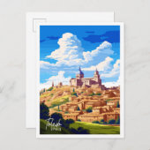 Toledo Spanje Kunst vintage reisillustratie Briefkaart (Voorkant / Achterkant)