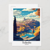 Toledo Spanje Reizen  Illustratie Briefkaart (Voorkant / Achterkant)