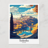 Toledo Spanje Reizen Illustratie Briefkaart (Voorkant)