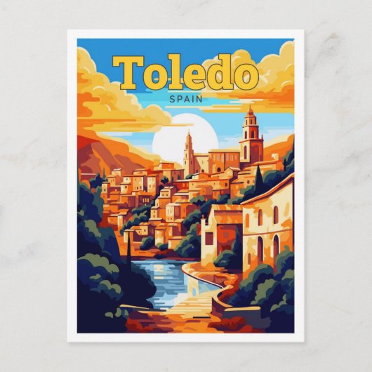Toledo Spanje Reizen  Illustratie Briefkaart (Voorkant)