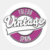 Toledo spanje retro stijl logo ronde sticker (Voorkant)