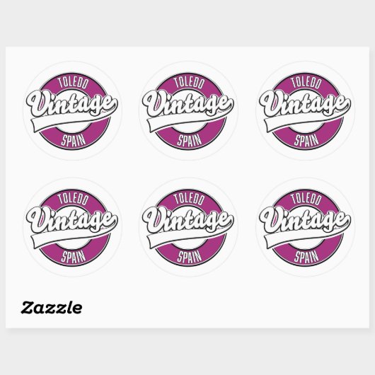Toledo spanje retro stijl logo ronde sticker (Vel)