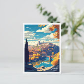 Toledo Spanje vintage reisillustratie Briefkaart (Staand voorkant)