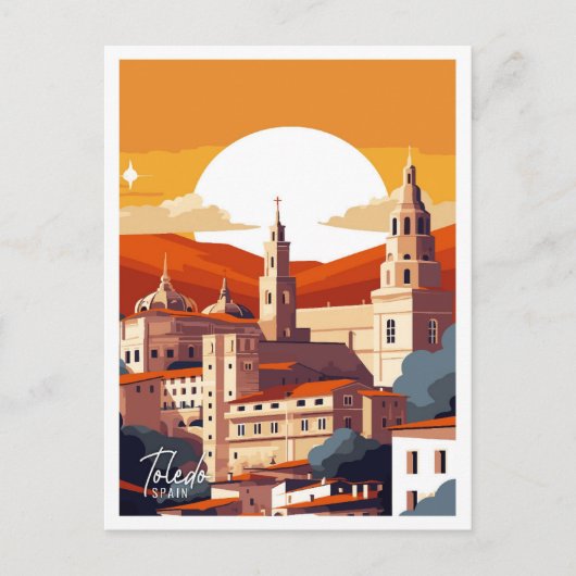 Toledo Spanje vintage reisillustratie Briefkaart (Voorkant)