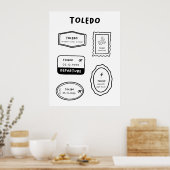 Toledo - Travel Stamp Collectie | ontwerp Poster (Keuken)