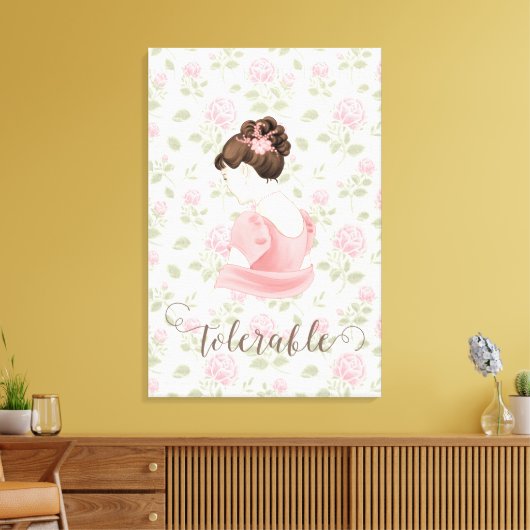 Tolerable - Jane Austen Floral Canvas Afdruk (Insitu (Woonkamer))