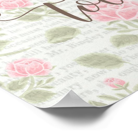 Tolerable - Jane Austen Floral  Poster (Hoek)