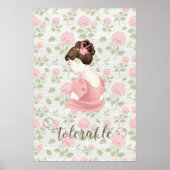 Tolerable - Jane Austen Floral  Poster (Voorkant)