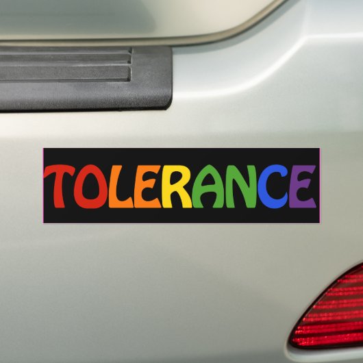 TOLERANCE RAINBOW -.png Bumpersticker (Op auto)