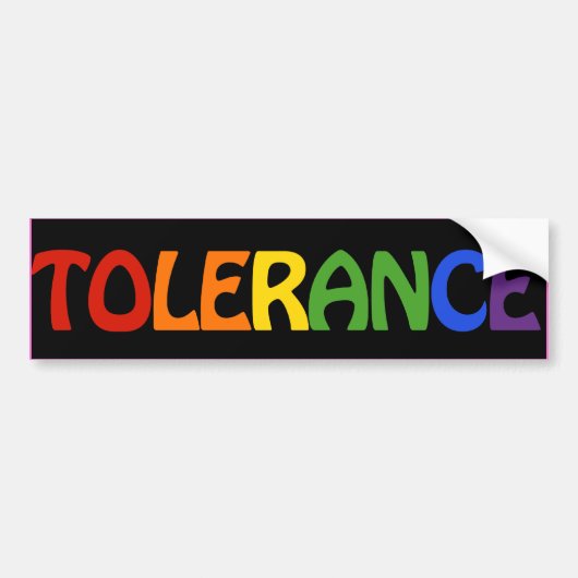 TOLERANCE RAINBOW -.png Bumpersticker (Voorkant)