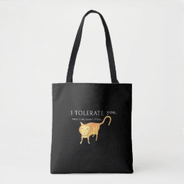 Tolerant Apathetic Orange Cat Tote Bag