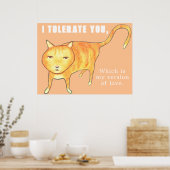 Tolerante Apathische Oranje Kat Poster (Keuken)
