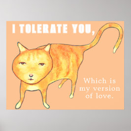 Tolerante Apathische Oranje Kat Poster