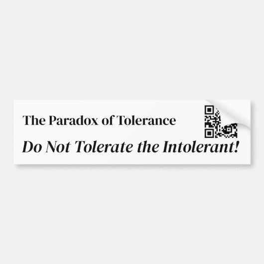 Tolerantie Bumpersticker (Voorkant)