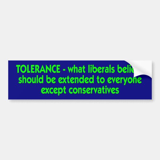 tolerantie bumpersticker (Voorkant)