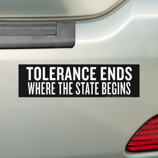 Tolerantie stopt Bumpersticker (Op auto)
