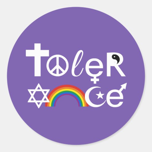 TOLERANTIE T-shirt Ronde Sticker (Voorkant)