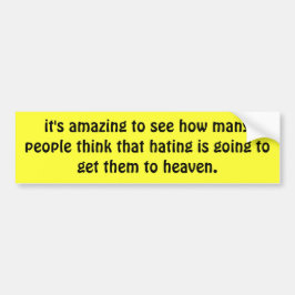 Tolerantie versus haat bumpersticker