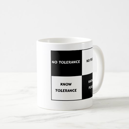 tolerantie = vrede koffiemok (Voorkant rechts)
