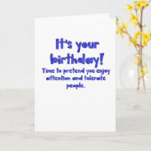 Tolereer je verjaardag, oké! Lege kaart (Gele Bloem)