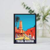 Tolga, Algerije, stadscentrum, vintage-reizen Briefkaart (Staand voorkant)