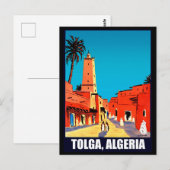 Tolga, Algerije, stadscentrum, vintage-reizen Briefkaart (Voorkant / Achterkant)