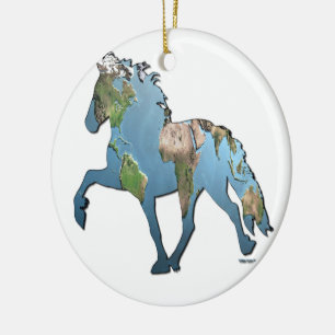 Tolheffing op de wereld keramisch ornament