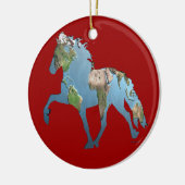 Tolheffing op de wereld keramisch ornament (Links)