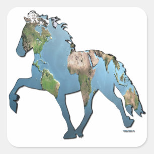 Tolheffing op de wereld vierkante sticker