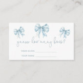 Tolie Blauw Frans Hoeveel bogen baby shower spel Informatiekaartje (Voorkant)