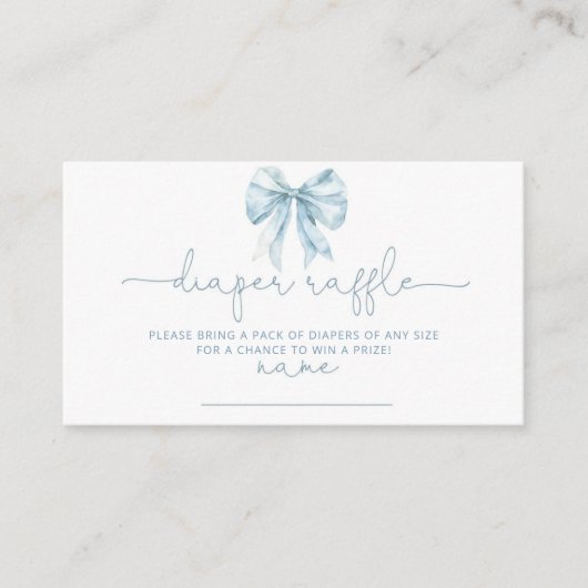 Tolie Blue Franse strik Luier verloot ticket Informatiekaartje (Voorkant)