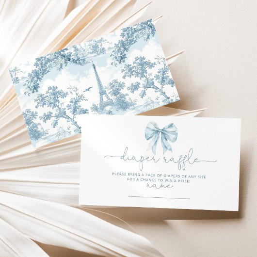 Tolie Blue Franse strik Luier verloot ticket Informatiekaartje