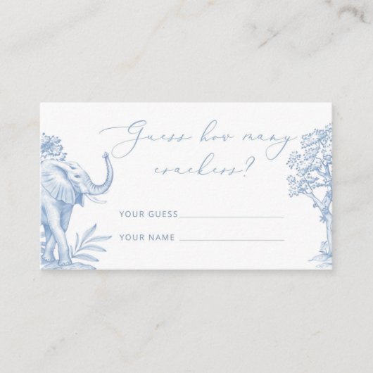 Tolie de jouy Safari Hoeveel crackers Informatiekaartje (Voorkant)