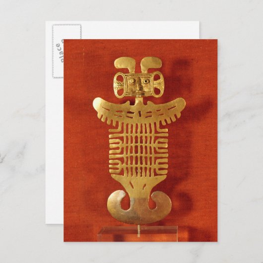 Tolima-ornament in de vorm van een menselijk hoofd briefkaart (Voorkant / Achterkant)