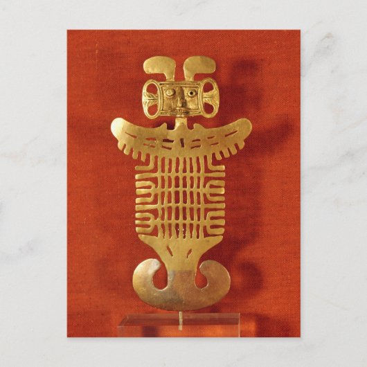 Tolima-ornament in de vorm van een menselijk hoofd briefkaart (Voorkant)