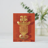 Tolima-ornament in de vorm van een menselijk hoofd briefkaart (Staand voorkant)