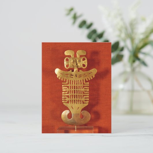 Tolima-ornament in de vorm van een menselijk hoofd briefkaart (Staand voorkant)