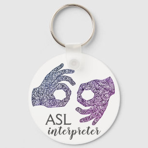 "Tolk" American Sign Language (Ombré) Sleutelhanger