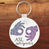 "Tolk" American Sign Language (Ombré) Sleutelhanger (Voorkant)