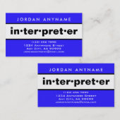 Tolk Bold Blauw en Wit Visitekaartje (Voorkant / Achterkant)