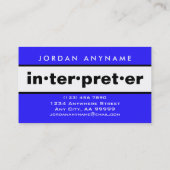 Tolk Bold Blauw en Wit Visitekaartje (Achterkant)