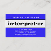 Tolk Bold Blauw en Wit Visitekaartje (Voorkant)