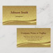 Tolk - Elegant Gold Damask Visitekaartje (Voorkant / Achterkant)