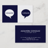tolk Engels - Spaans Visitekaartje (Voorkant / Achterkant)